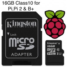 Kingston Micro SD flaš kartica 16GB Klasa 10 sa SD adapterom i  NOOBSom za RPi